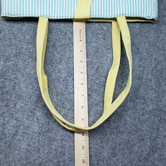 Quacker Factory Shoulder Bag Womens Light Blue Yellow Sea Shell Striped New - Picture 12 of 12